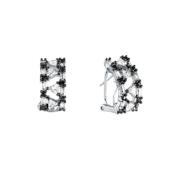Серьги из серебра 925 пробы с фианитами