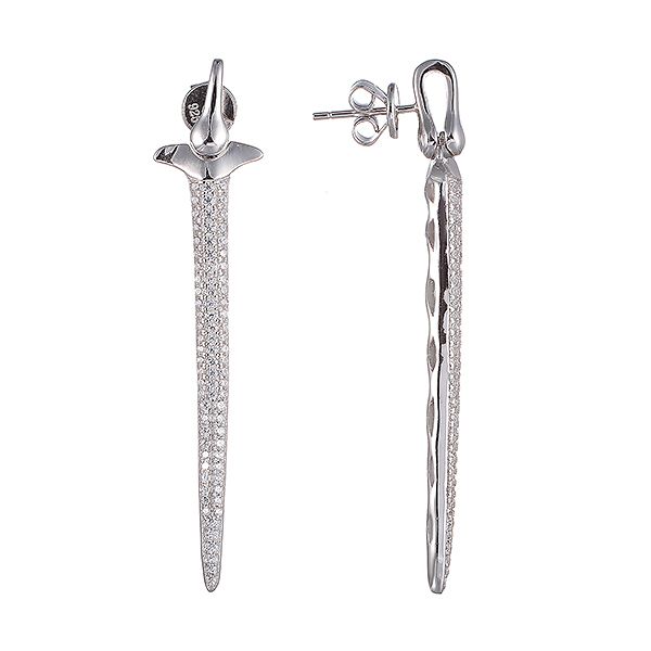 Серьги из серебра 925 пробы с фианитами