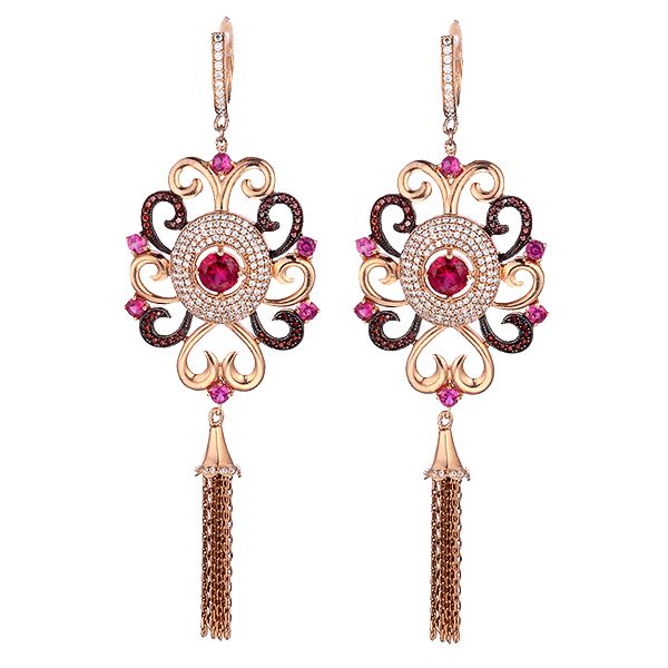 Серьги из серебра 925 пробы с фианитами