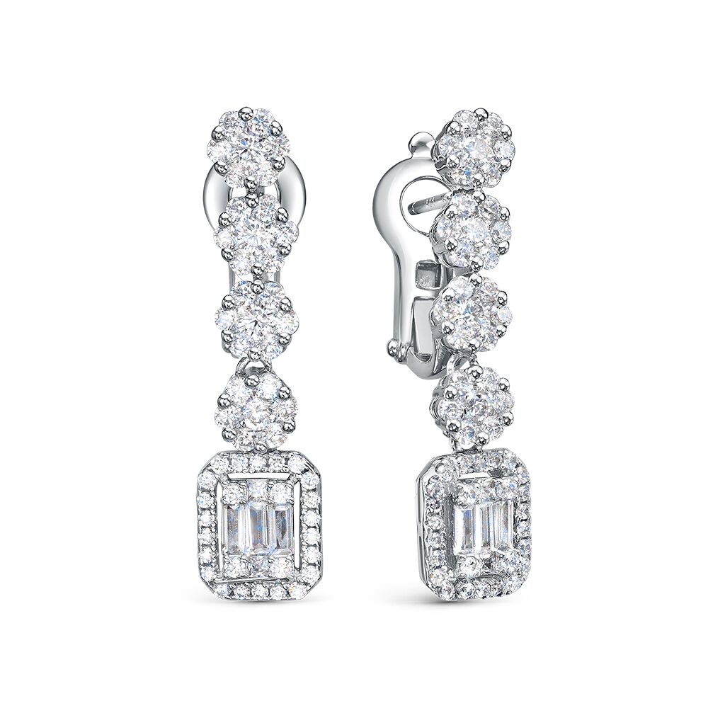 Серьги из серебра 925 пробы с фианитами