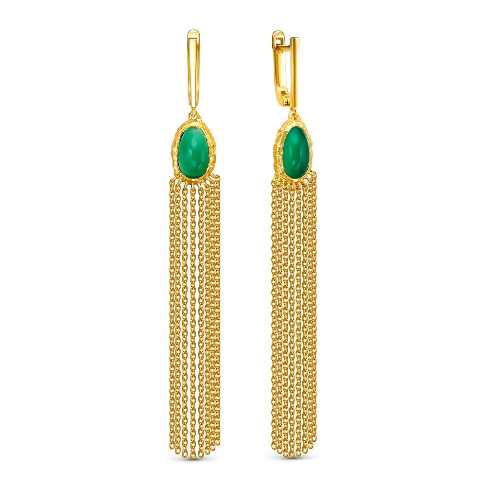 Серьги из серебра 925 пробы с агатом