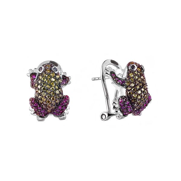 Серьги из серебра 925 пробы с фианитами