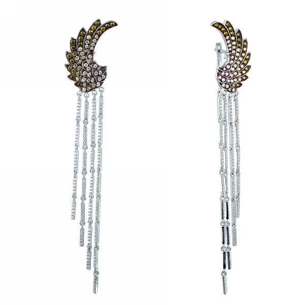 Серьги из серебра 925 пробы с фианитами