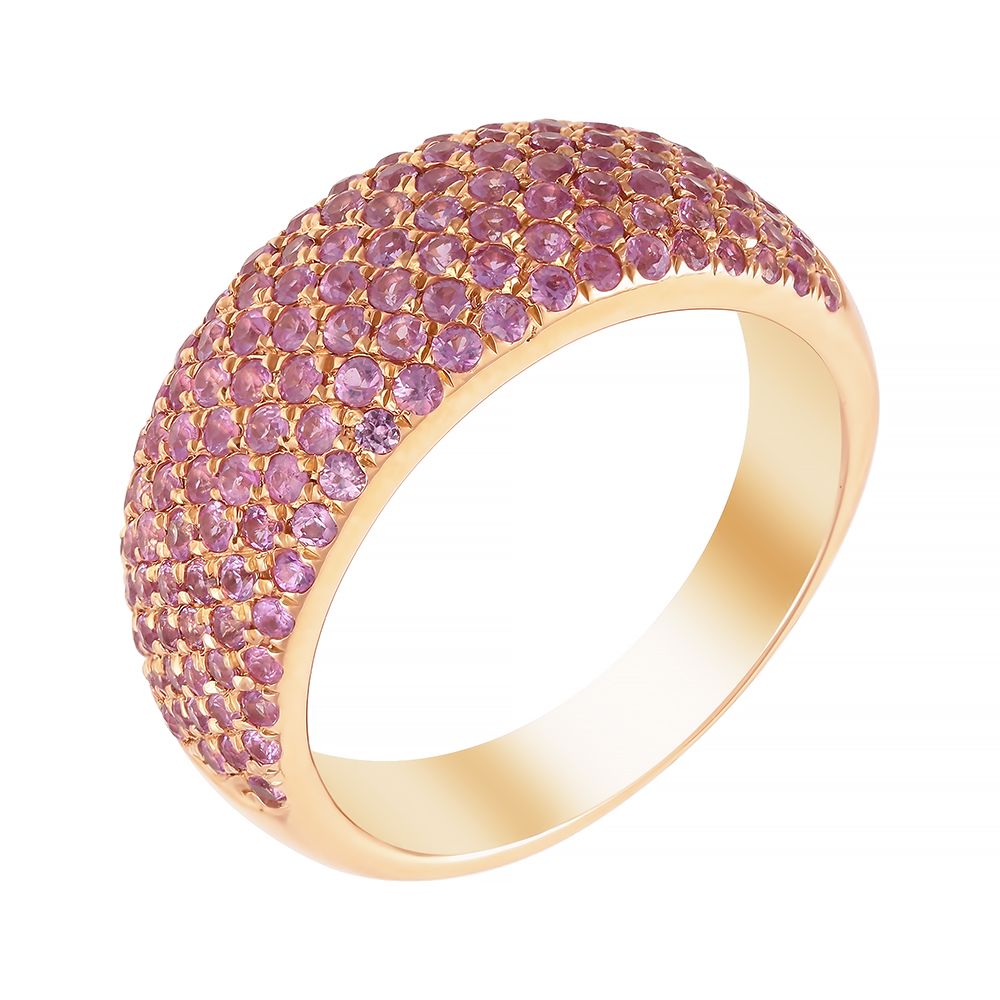 Кольцо из розового золота 585 пробы с сапфирами