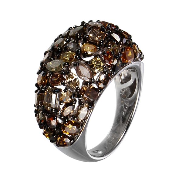 Кольцо из белого золота 750 пробы с бриллиантами (17,25)