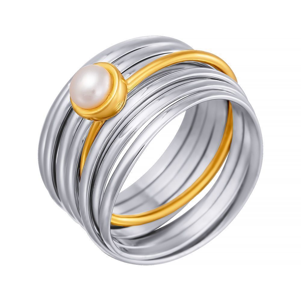 Кольцо из серебра 925 пробы с культивированным жемчугом