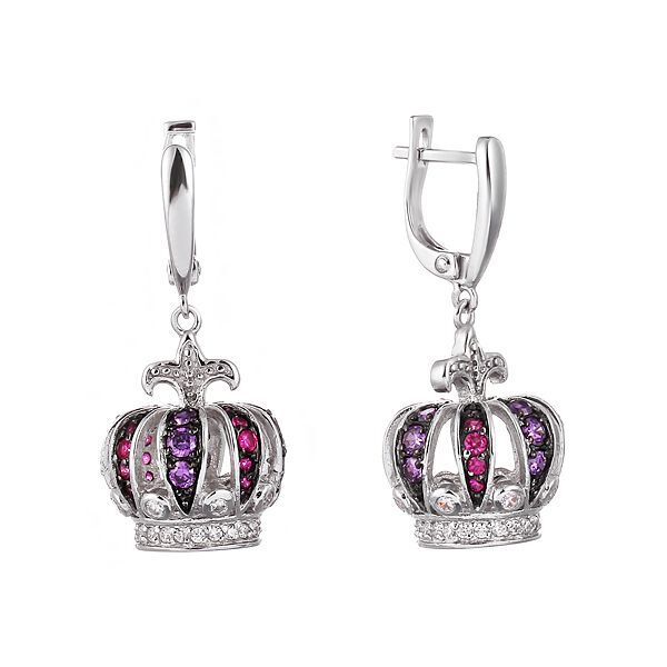Серьги из серебра 925 пробы с фианитами