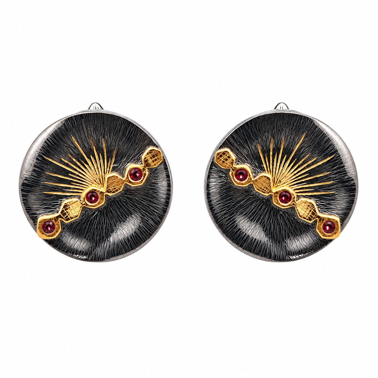 Серьги из серебра 925 пробы с гранатами