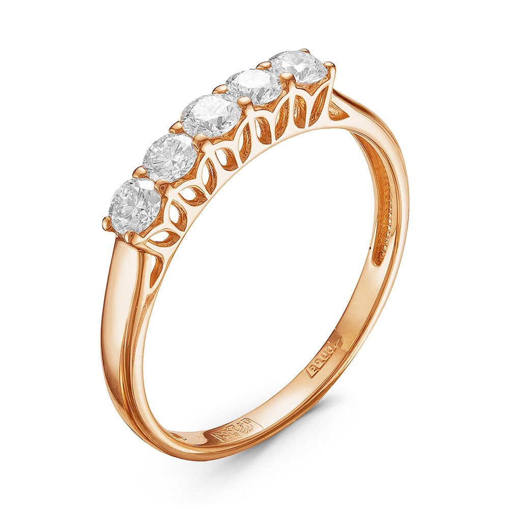 Кольцо из розового золота 585 пробы с бриллиантами