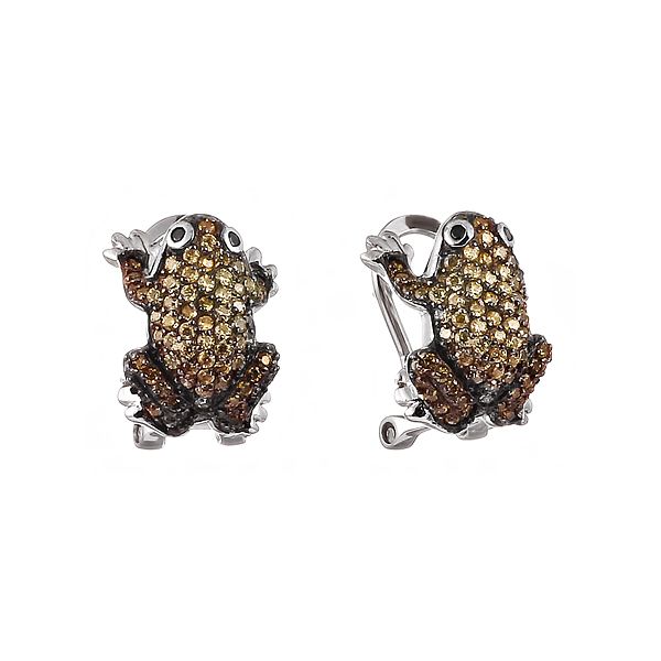Серьги из серебра 925 пробы с фианитами