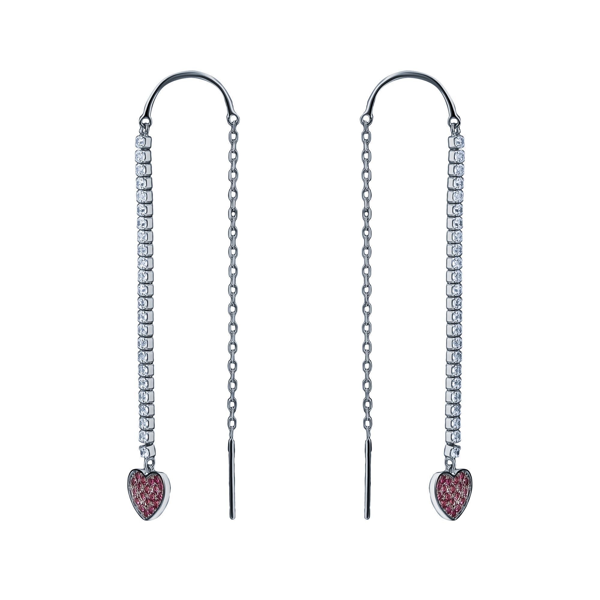 Серьги из серебра 925 пробы с фианитами