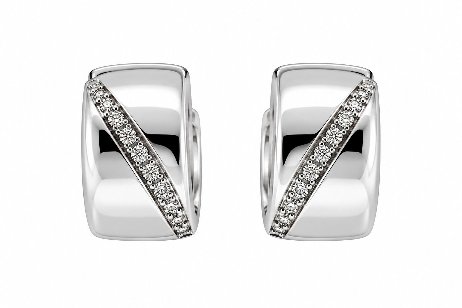 Серьги из серебра 925 пробы с фианитами