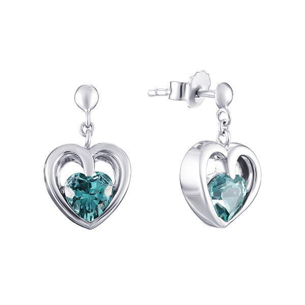 Серьги из серебра 925 пробы с фианитами