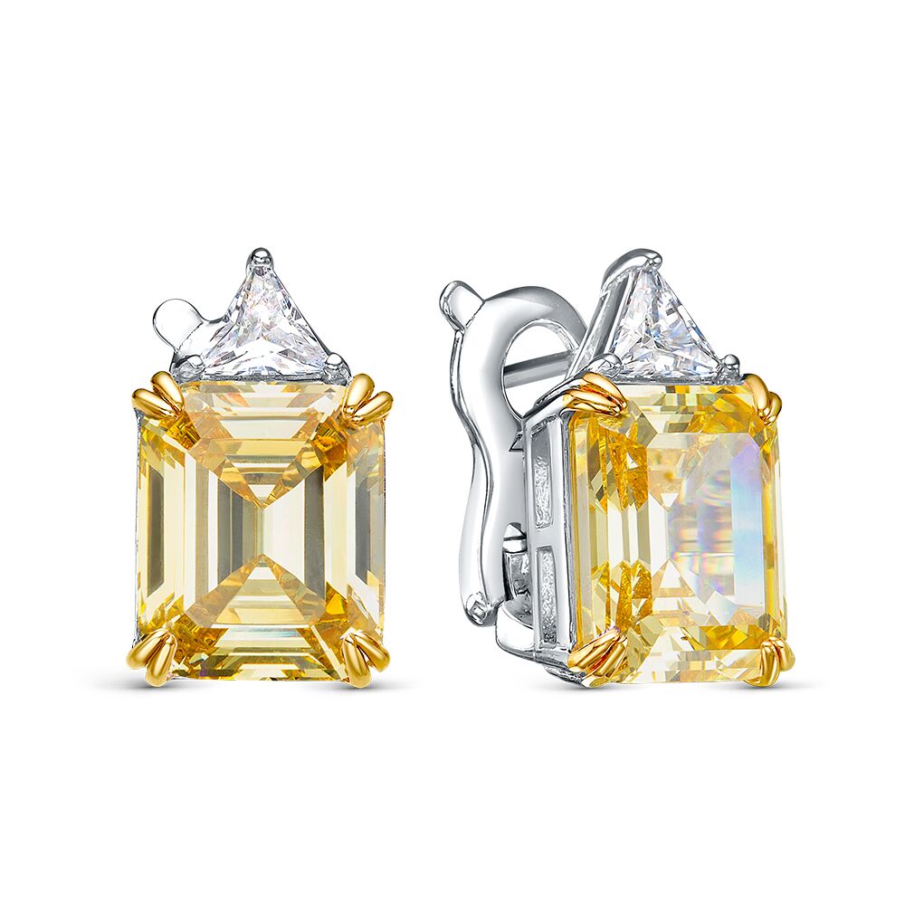 Серьги из серебра 925 пробы с фианитами