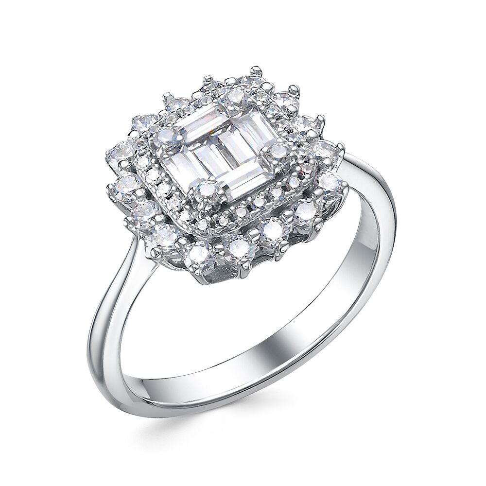 Кольцо из серебра 925 пробы с фианитами (16)