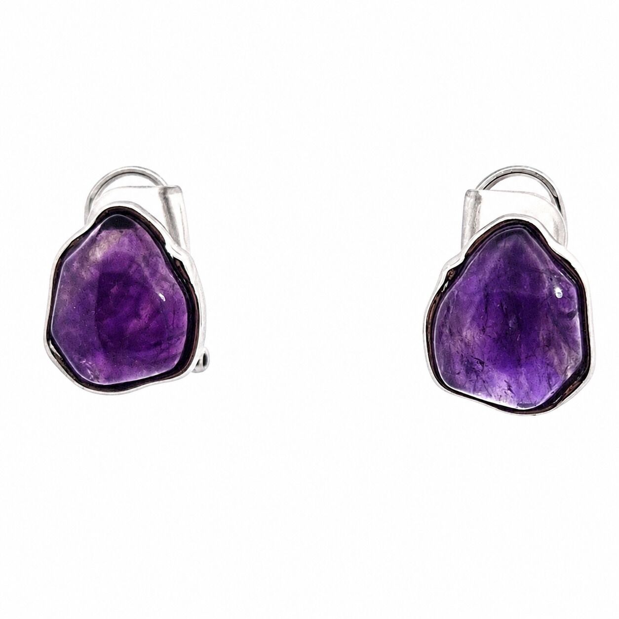 Серьги из серебра 925 пробы с аметистами