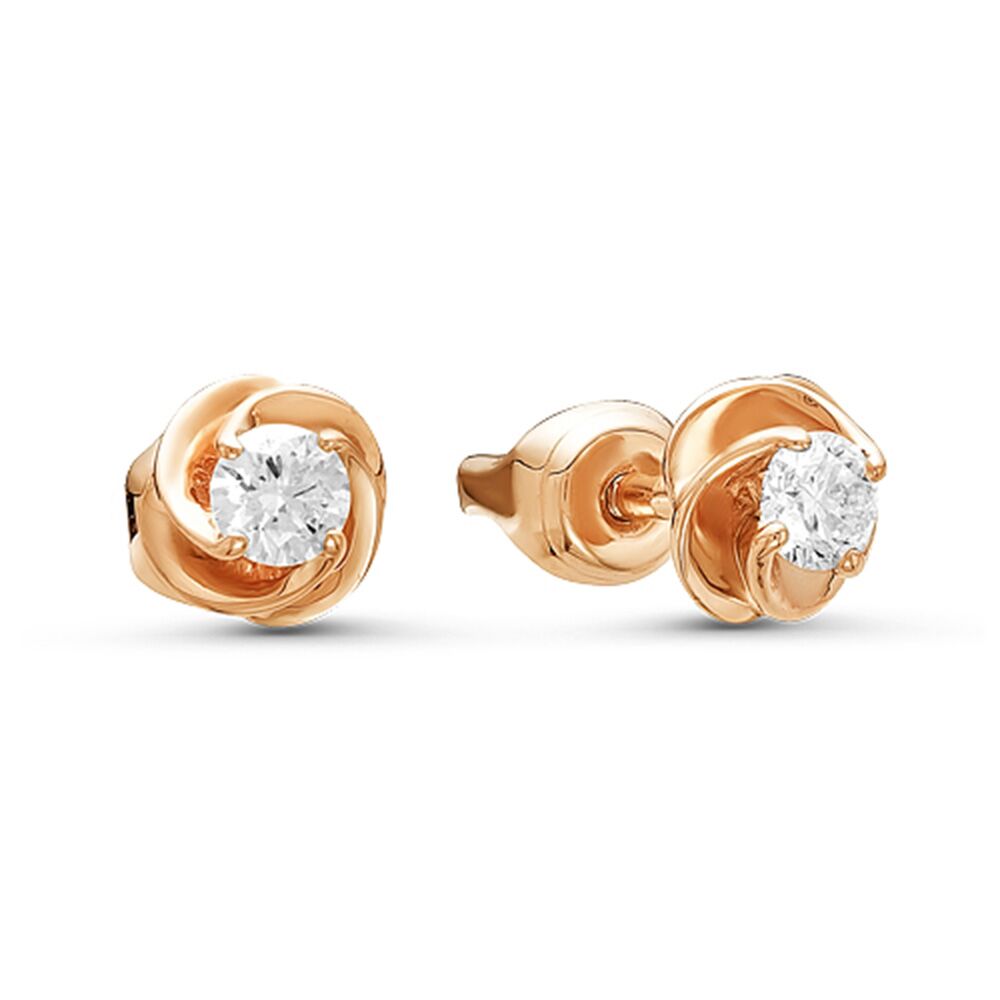 Серьги из розового золота 585 пробы с бриллиантами