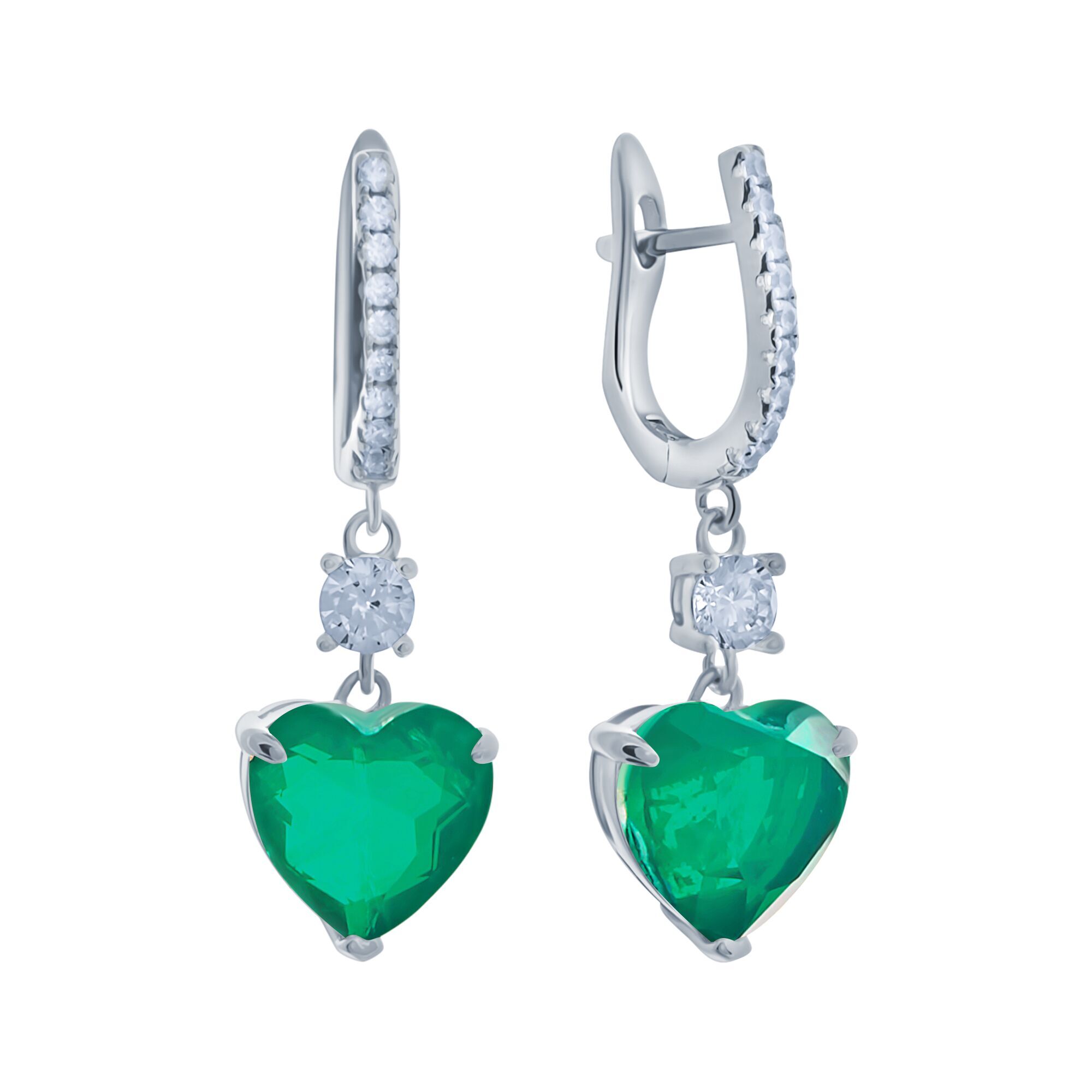 Серьги из серебра 925 пробы с фианитами