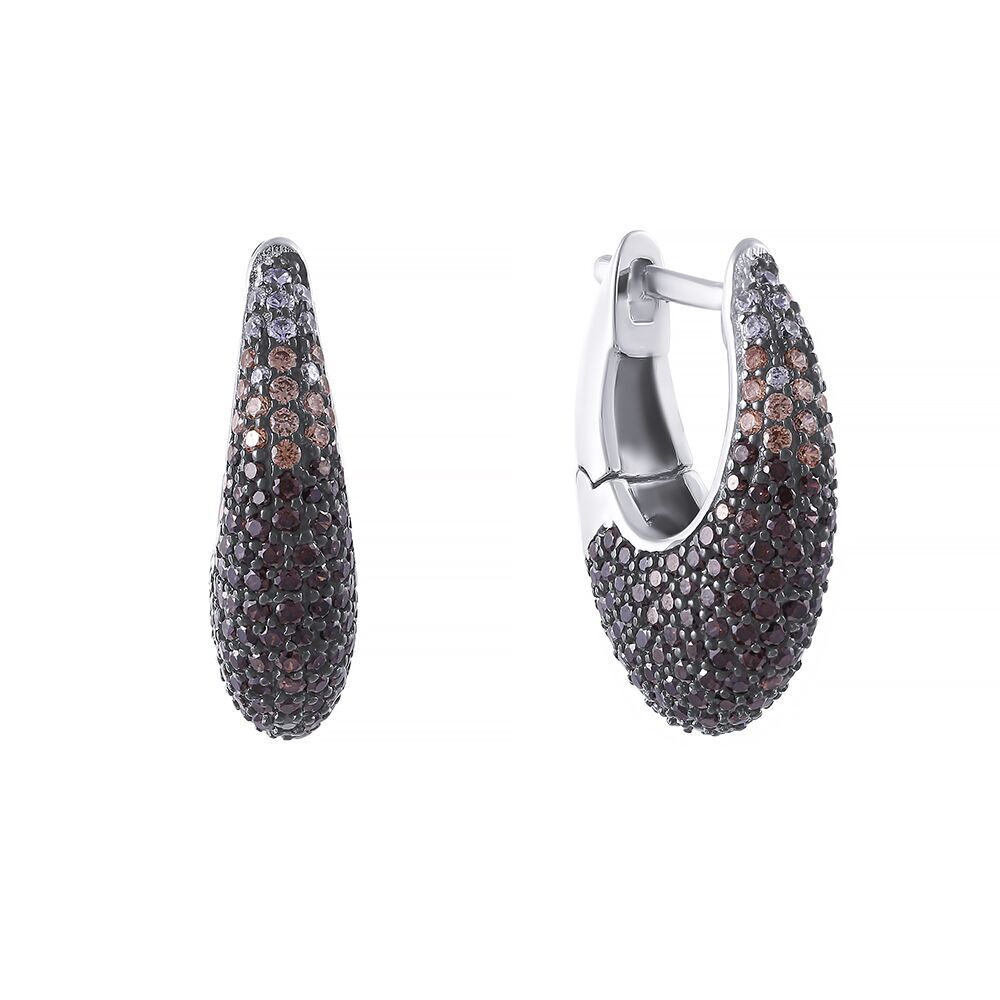Серьги из серебра 925 пробы с фианитами