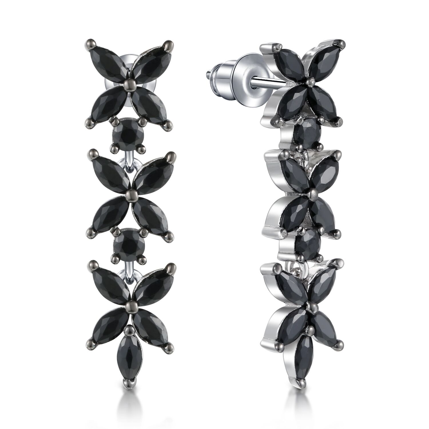Серьги из серебра 925 пробы с шпинелью
