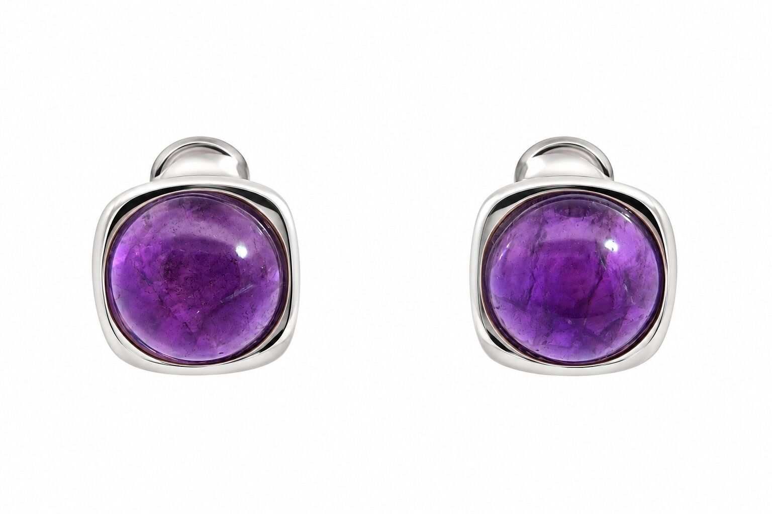 Серьги из серебра 925 пробы с аметистами