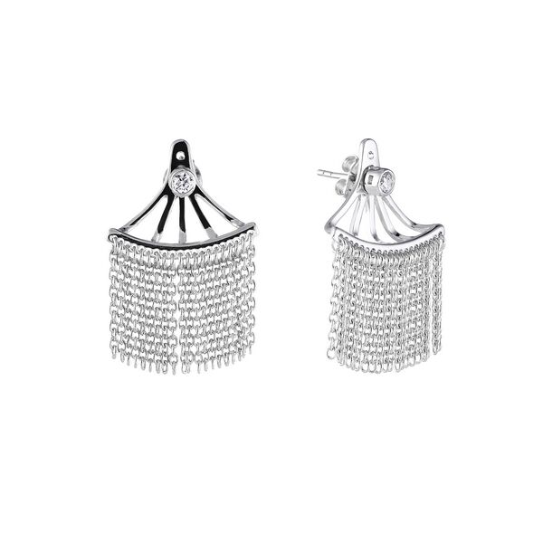 Серьги из серебра 925 пробы с фианитами