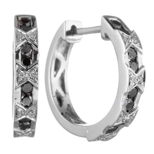 Серьги из белого золота 585 пробы с бриллиантами облагороженными