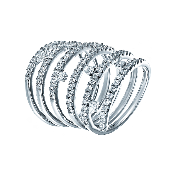 Кольцо из серебра 925 пробы с фианитами (15,75)