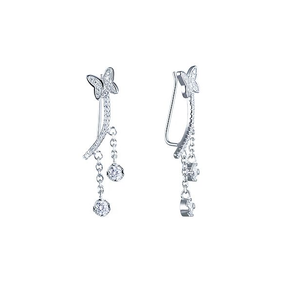 Серьги из серебра 925 пробы с фианитами