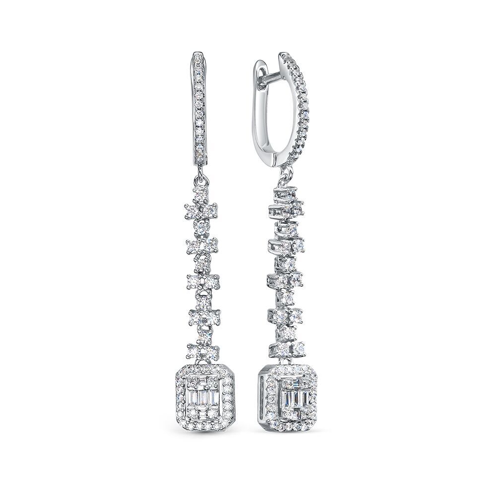 Серьги из серебра 925 пробы с фианитами