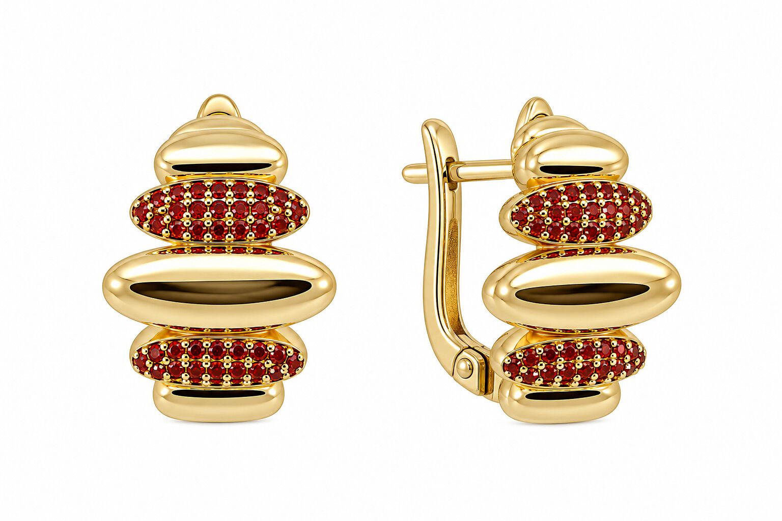Серьги из серебра 925 пробы с шпинелью синтетической