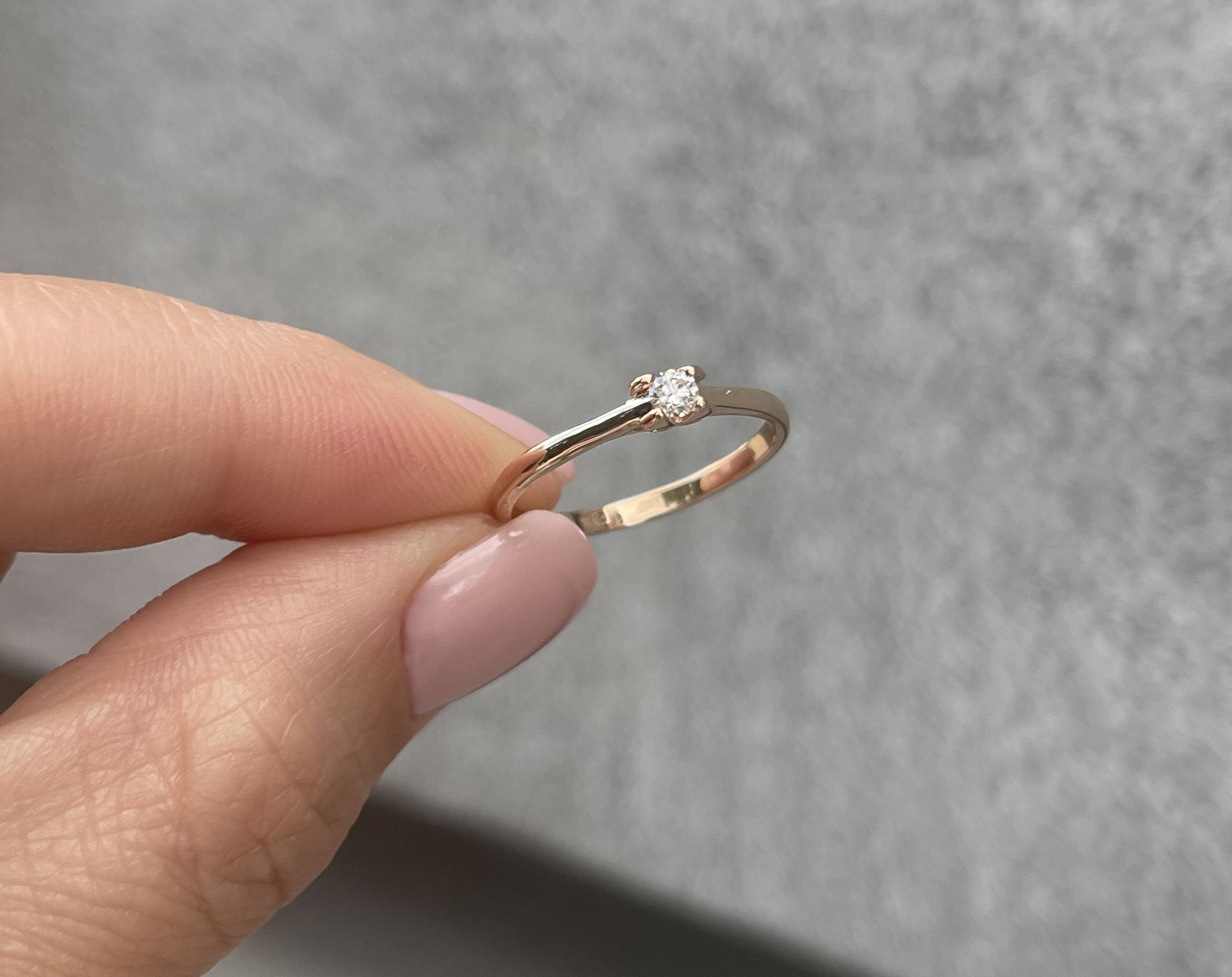Кольцо из розового золота 585 пробы с бриллиантом (17)