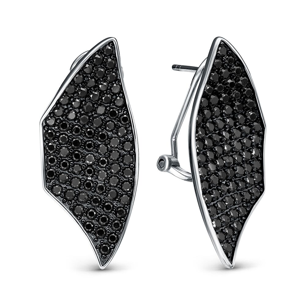 Серьги из серебра 925 пробы с шпинелью