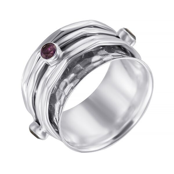 Кольцо из серебра 925 пробы с аметистами (18)