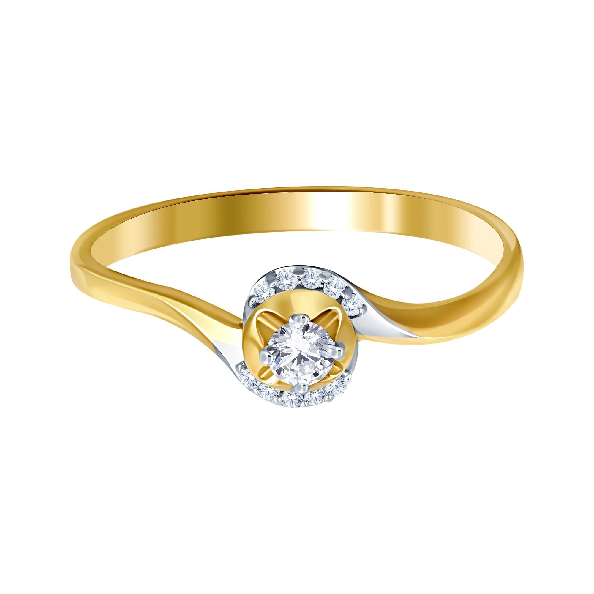 Кольцо из золота 750 пробы с бриллиантами (15,5)