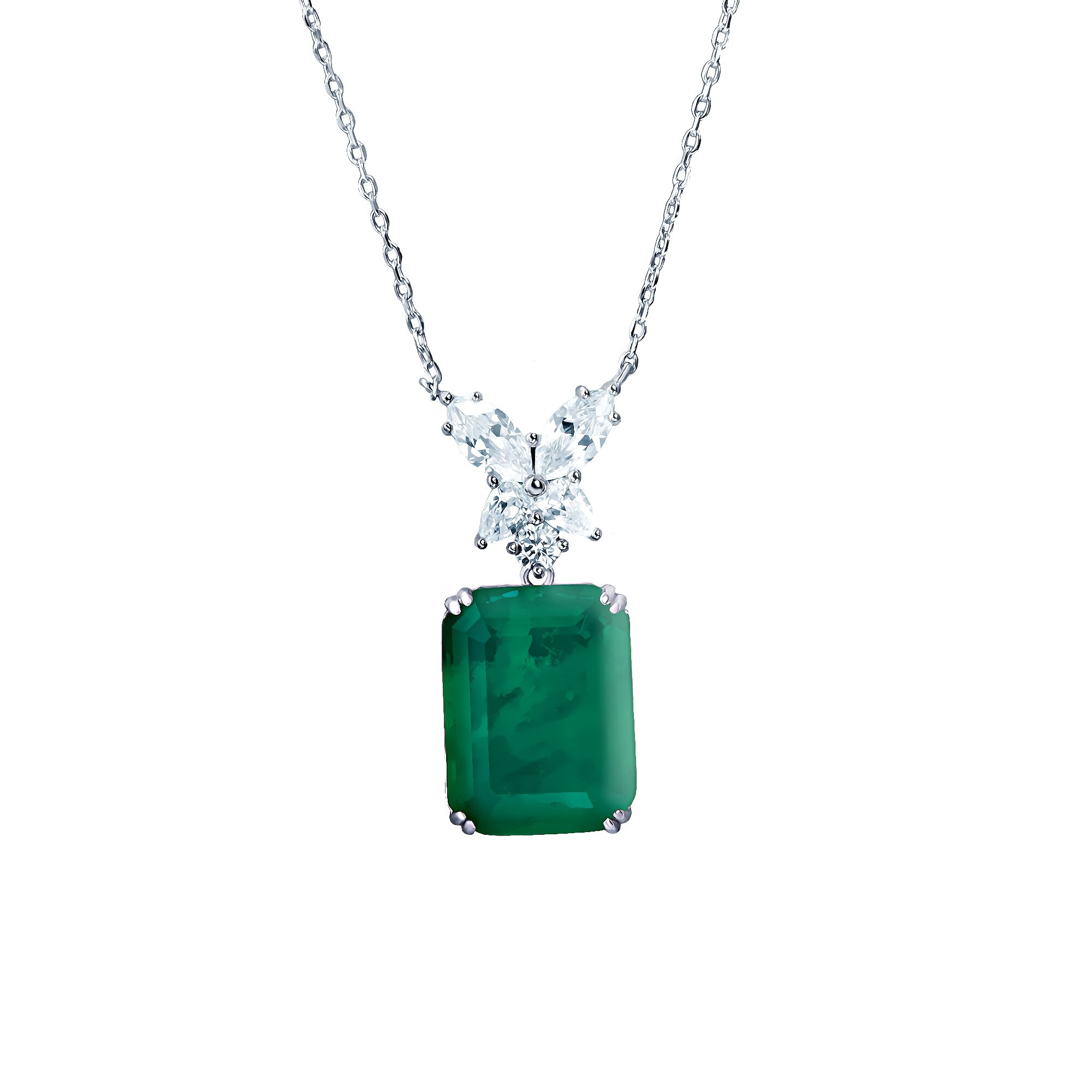 Колье из серебра 925 пробы с фианитами (40)