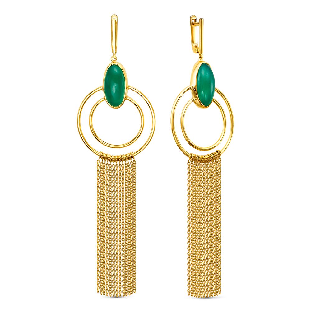 Серьги из серебра 925 пробы с агатом