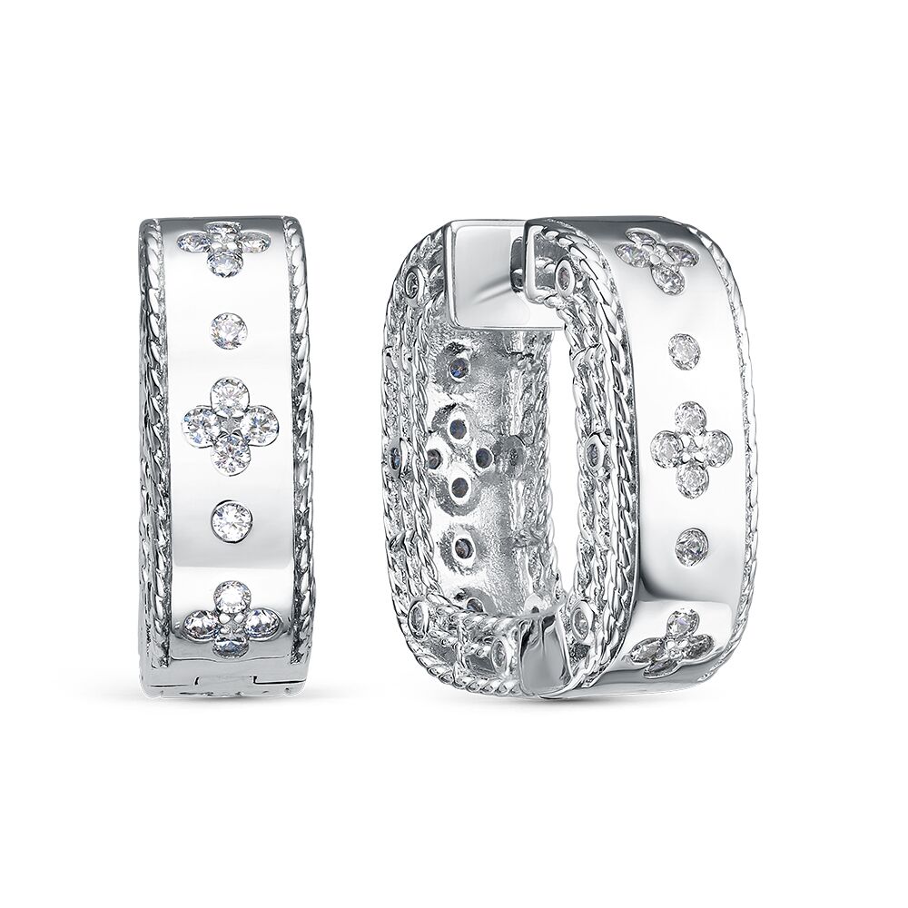 Серьги из серебра 925 пробы с фианитами