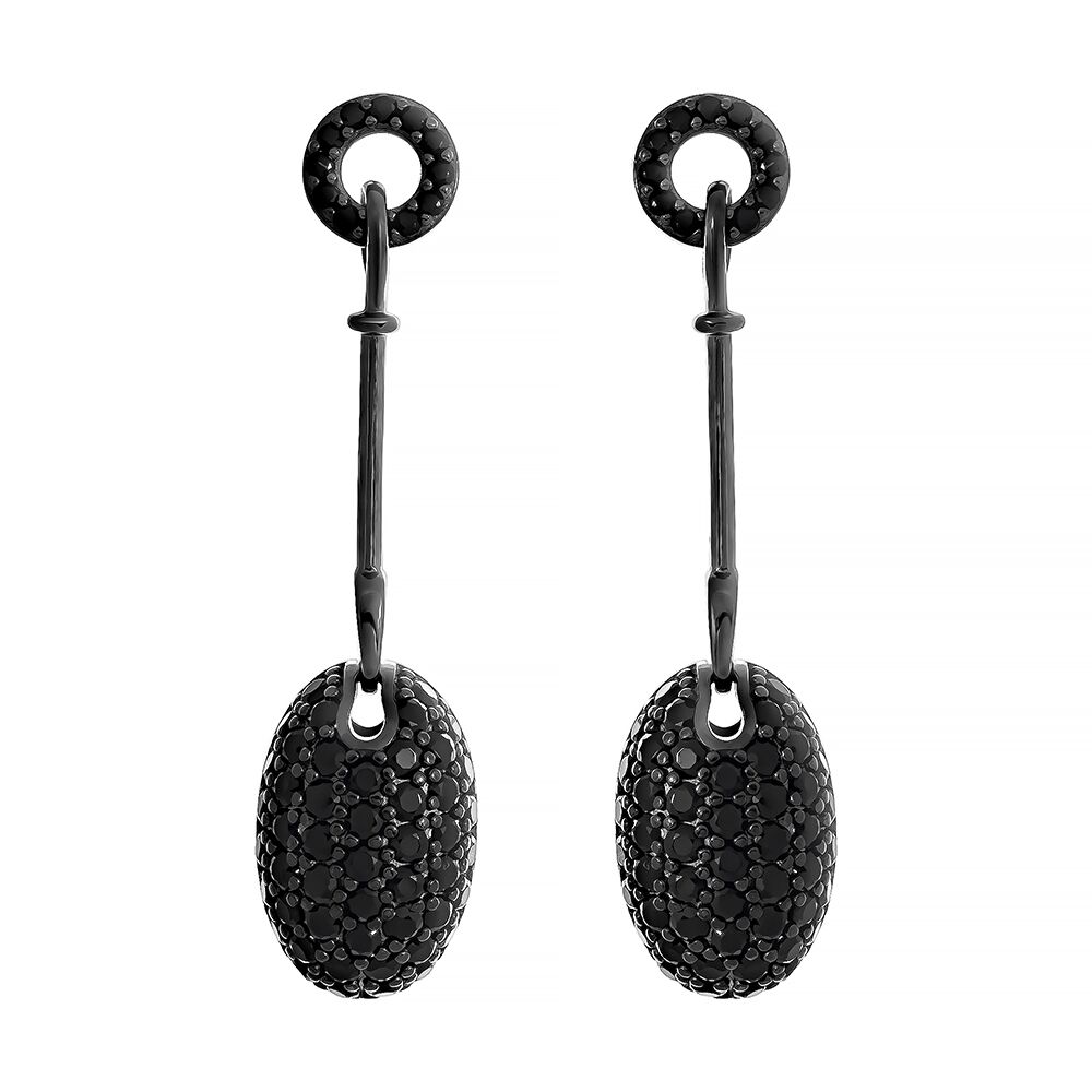 Серьги из серебра 925 пробы с шпинелью