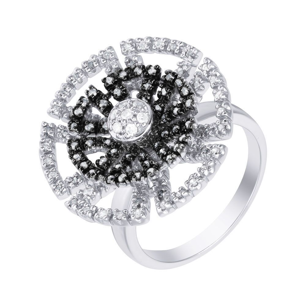 Кольцо из белого золота 585 пробы с бриллиантами (17)