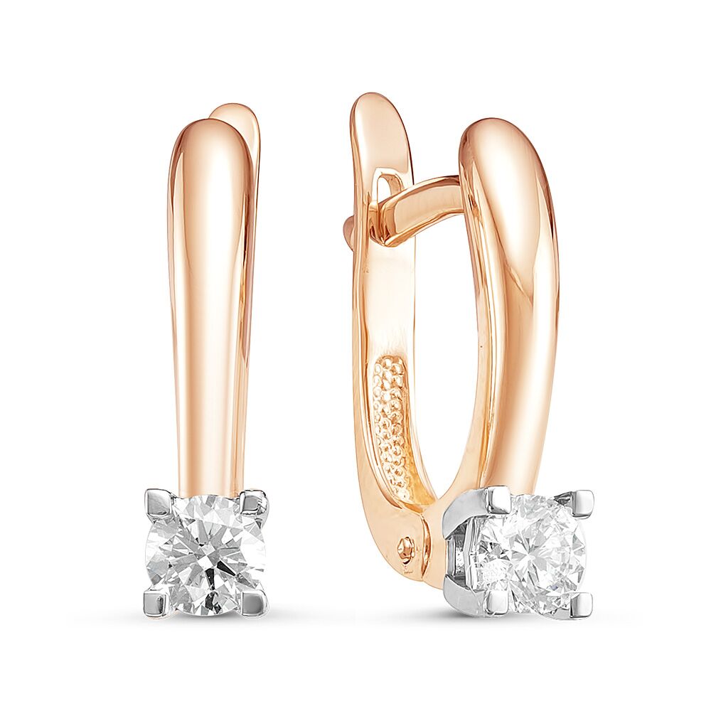 Серьги из золота 585 пробы и белого золота 585 пробы с бриллиантами