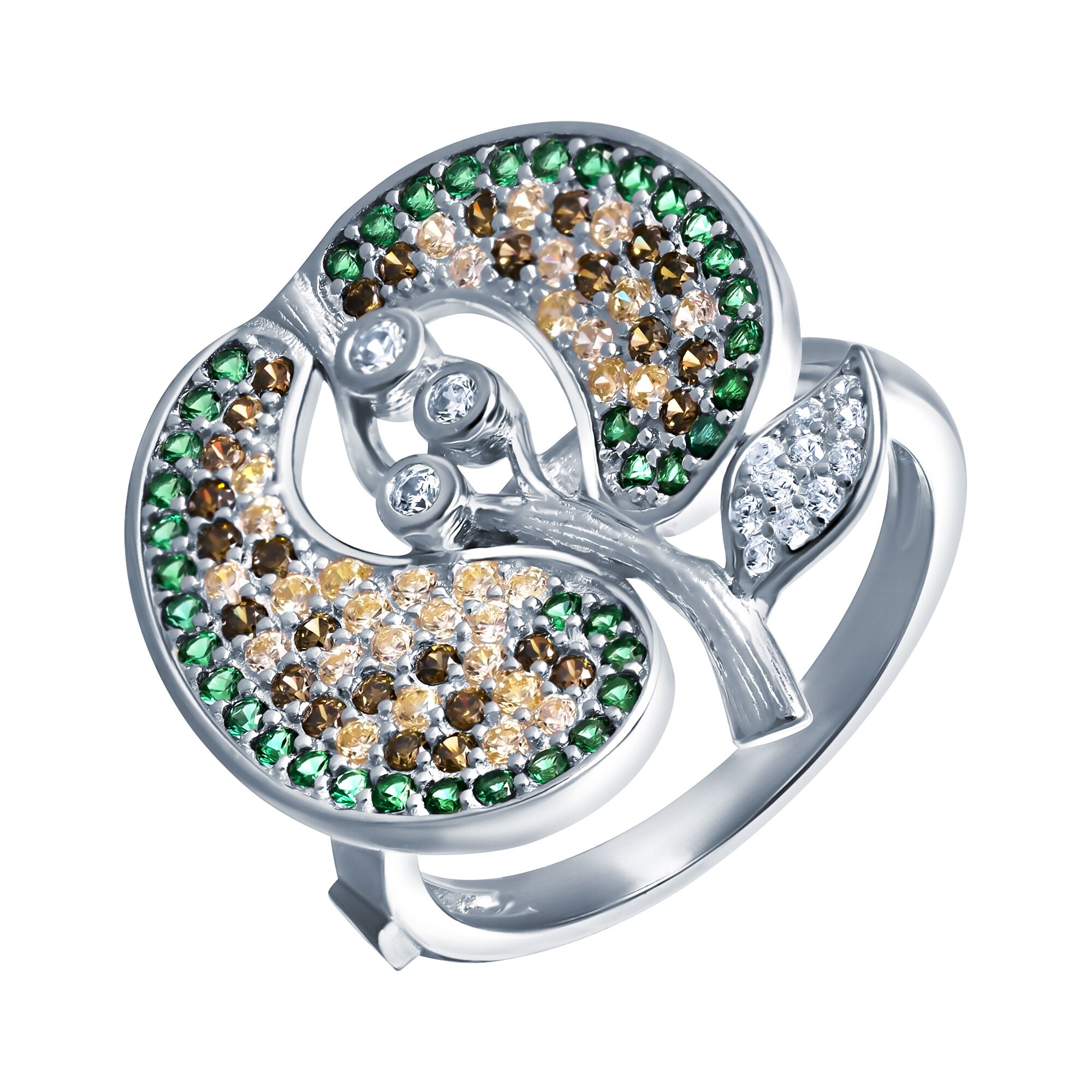 Кольцо из серебра 925 пробы с фианитами (17,5)