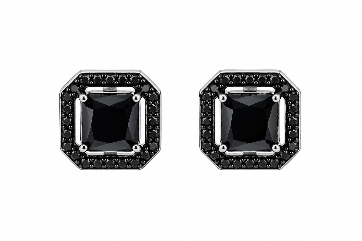 Серьги из серебра 925 пробы с шпинелью
