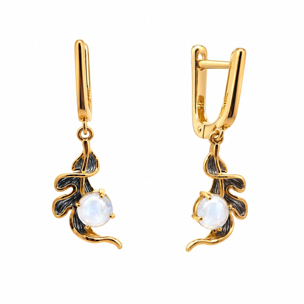 Серьги из серебра 925 пробы с флюоритами