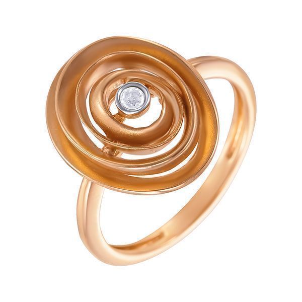 Кольцо из розового золота 585 пробы с бриллиантом