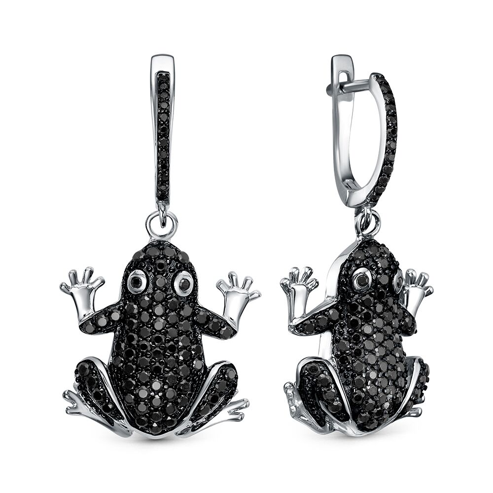 Серьги из серебра 925 пробы с шпинелью