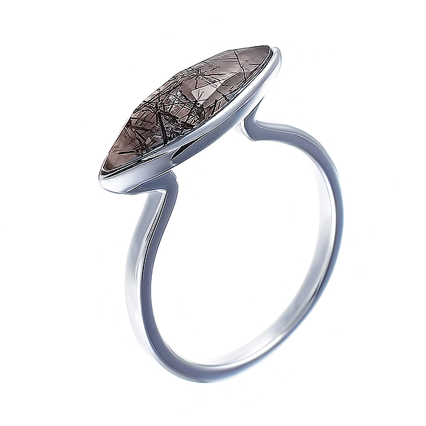 Кольцо из серебра 925 пробы с кварцем (16,5)