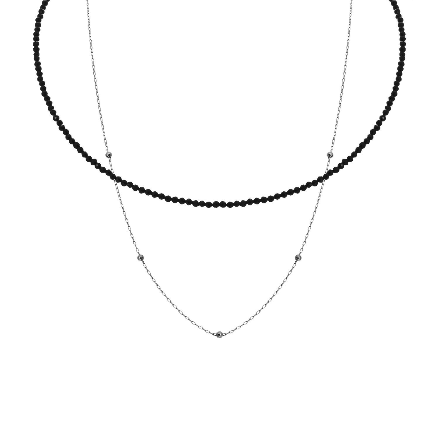 Колье из серебра 925 пробы с шпинелью (40)