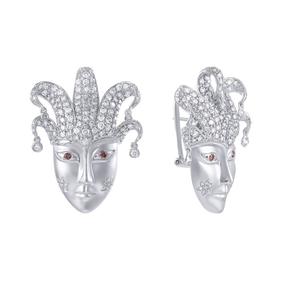 Серьги из золота 585 пробы и белого золота 585 пробы с бриллиантами