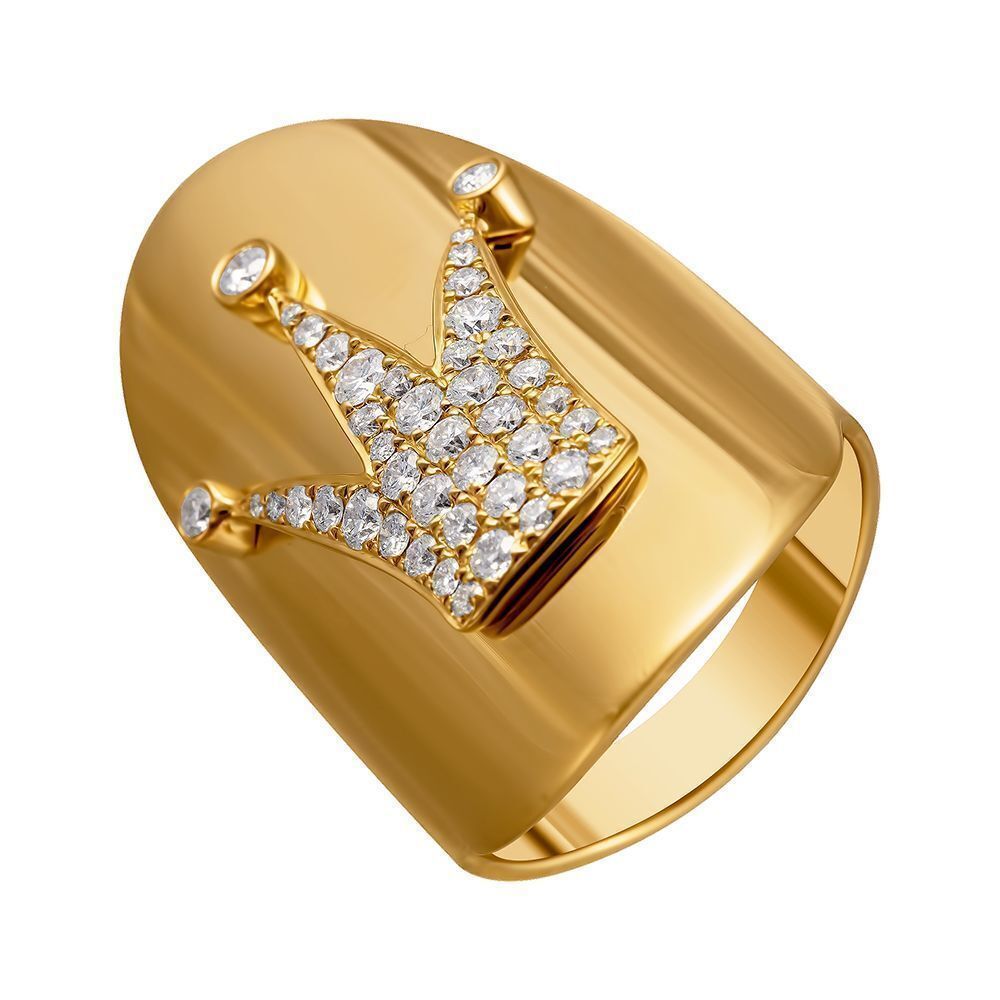 Золотое кольцо корона 585 бриллиант